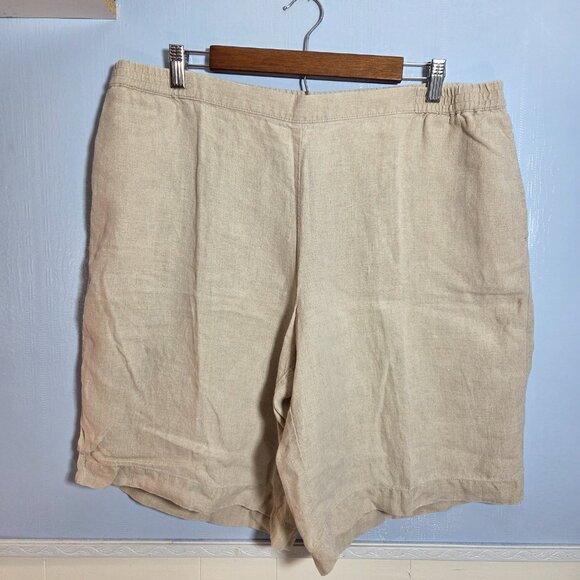 J. Jill Extra Large 100% Linen Elastic Waist Pull On Lightweight Summer Shorts - Picture 2 of 10
